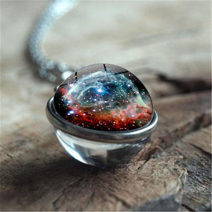 hemisphere time gem necklace