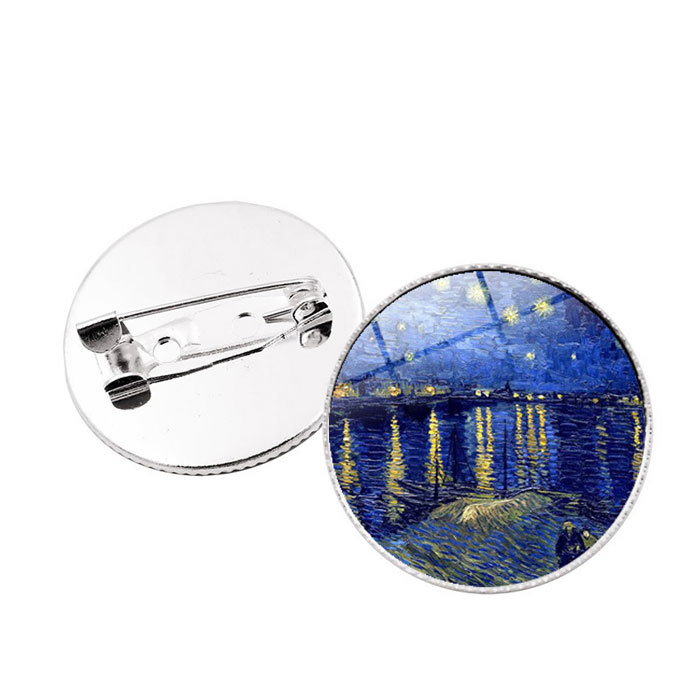 time gem brooch - Van Gogh painting