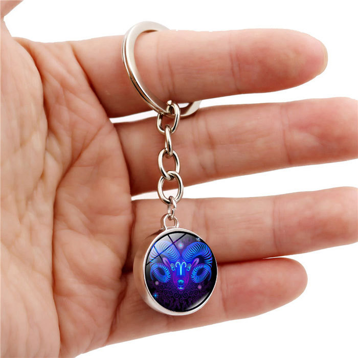 time gem constellation key chain