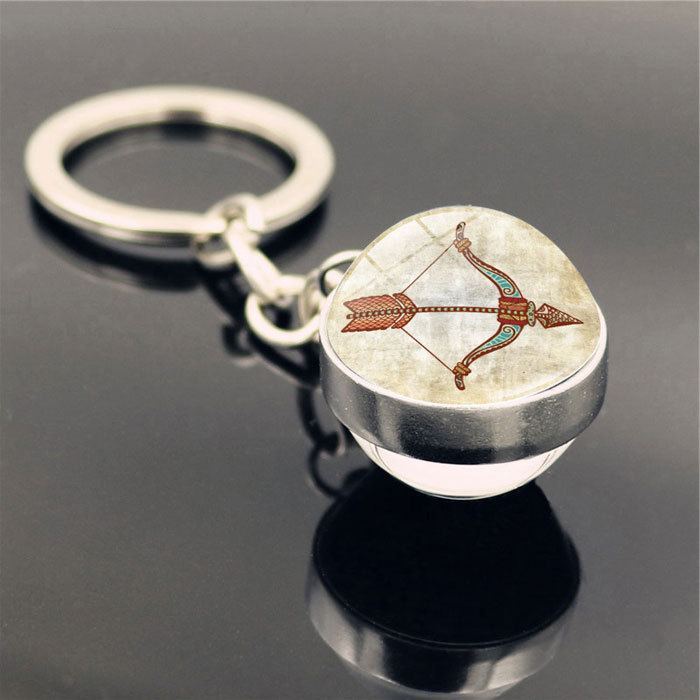 time gem constellation key chain- retro image