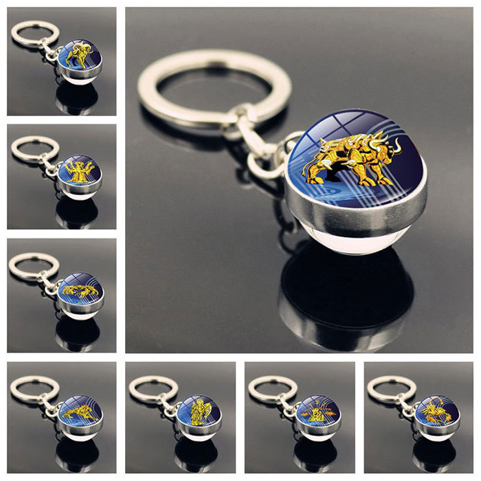time gem constellation key chain