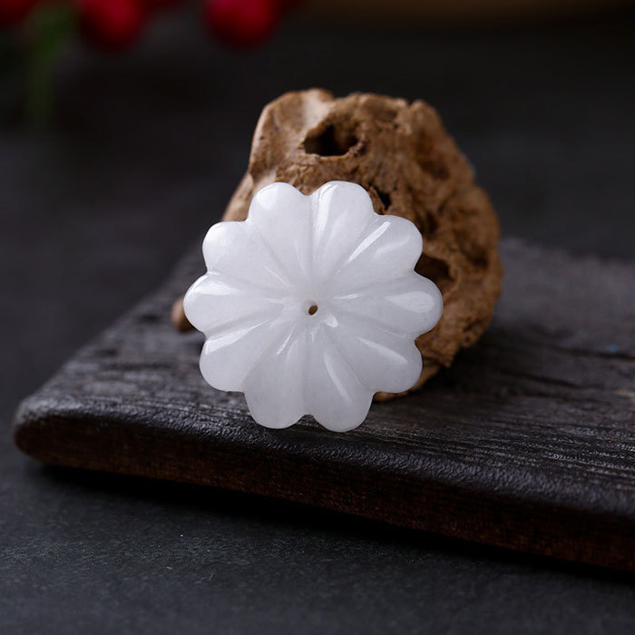 natural jade flower petal with hole accessories