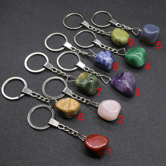 Natural stone key chain pendant
