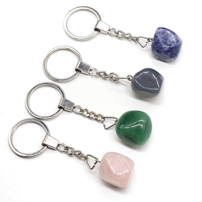 Natural stone key chain pendant