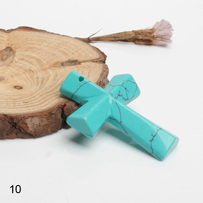Natural stone crucifix pendant