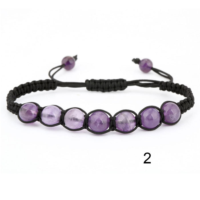 Purple crystal woven bracelet