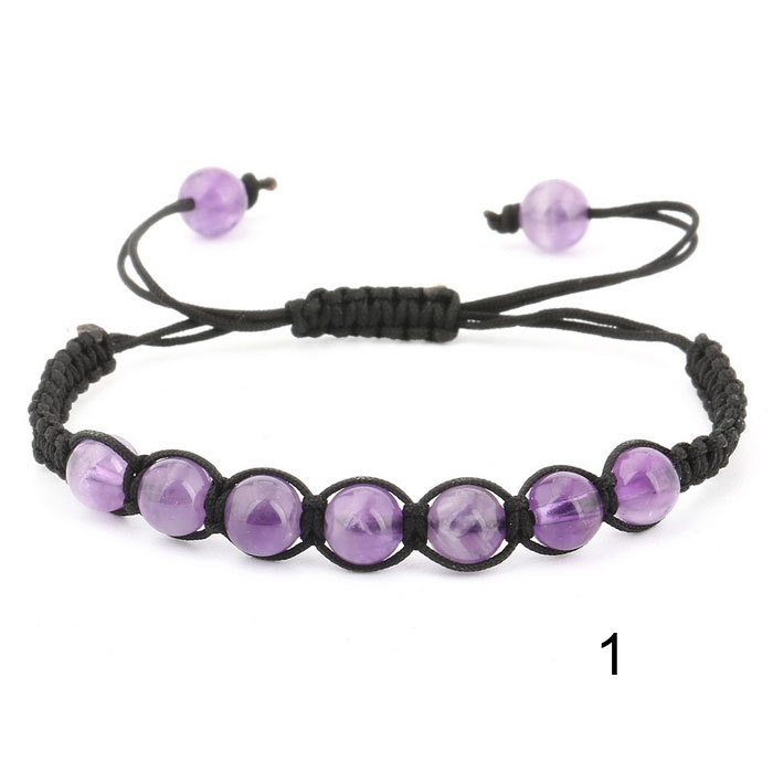 Purple crystal woven bracelet