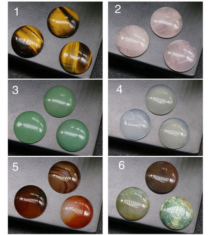 18mm natural stone round beads gem cabochon
