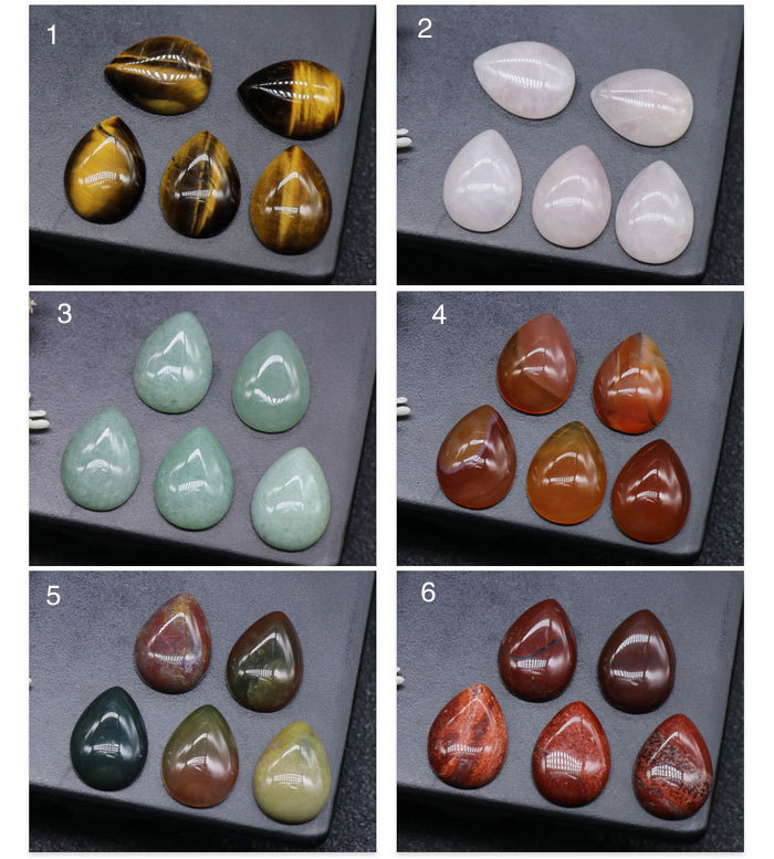 8*10mm natural stone waterdrop shape gem cabochon