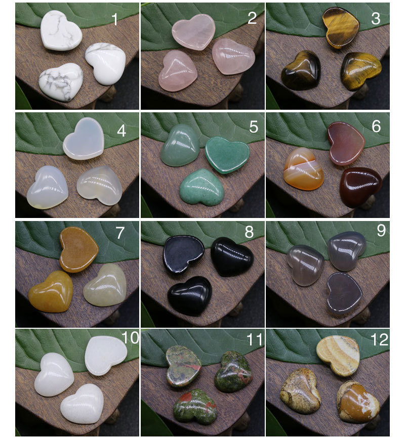 10mm Love shape flat bottle gem cabochon