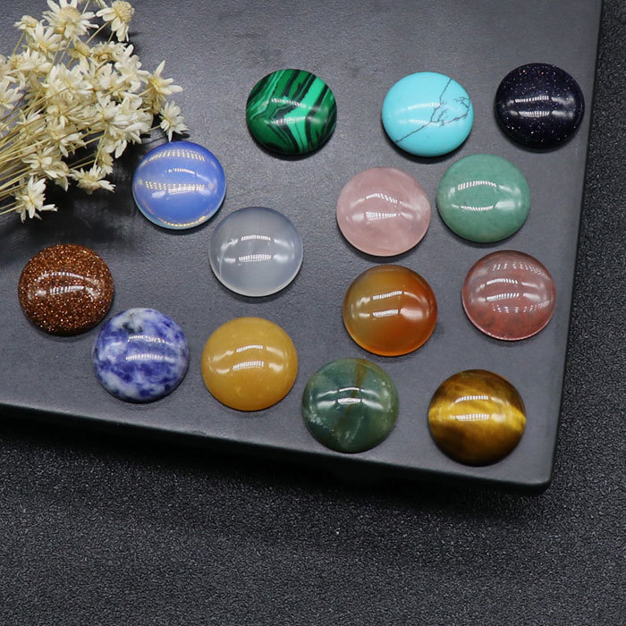 18mm natural stone round beads gem cabochon