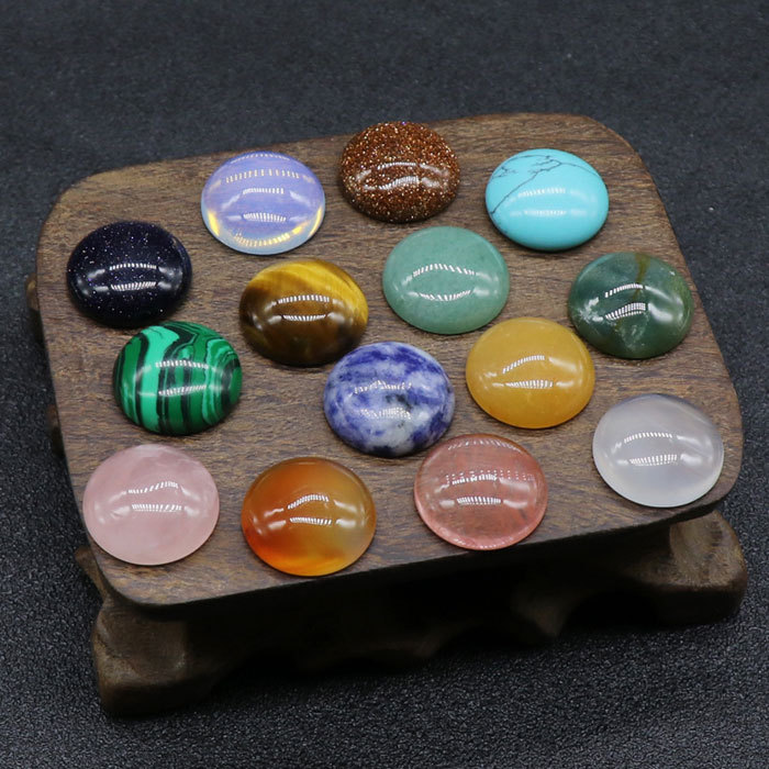 18mm natural stone round beads gem cabochon