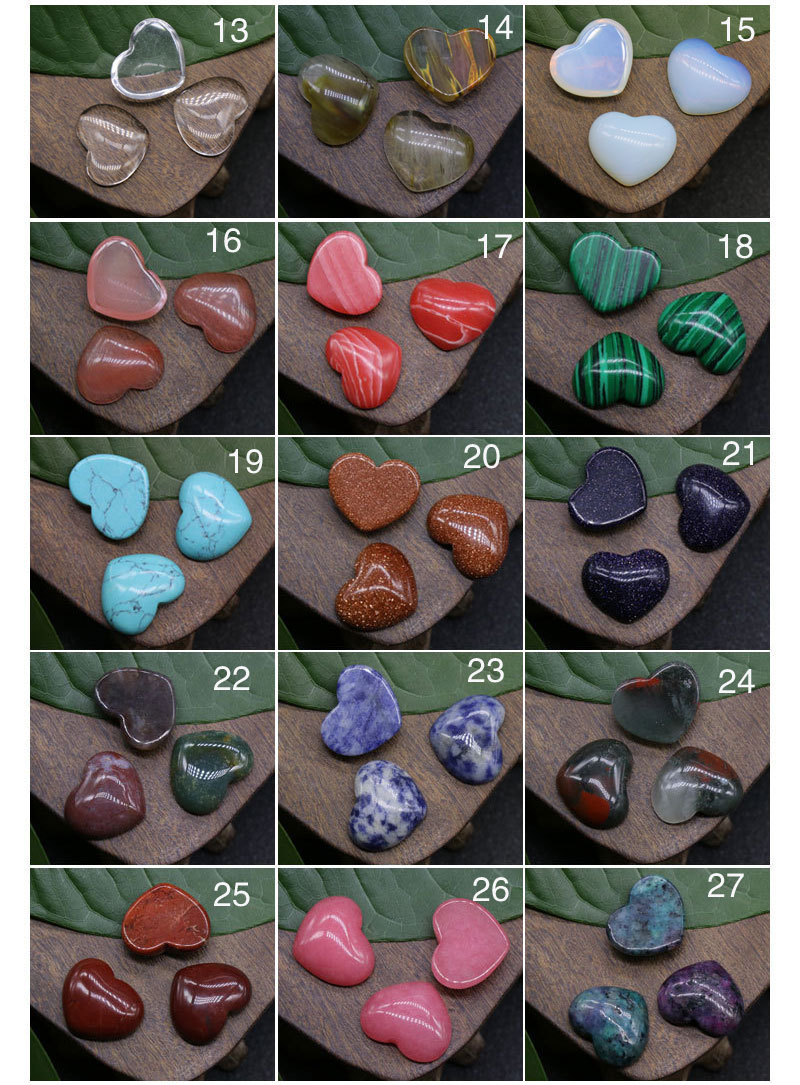 10mm Love shape flat bottle gem cabochon