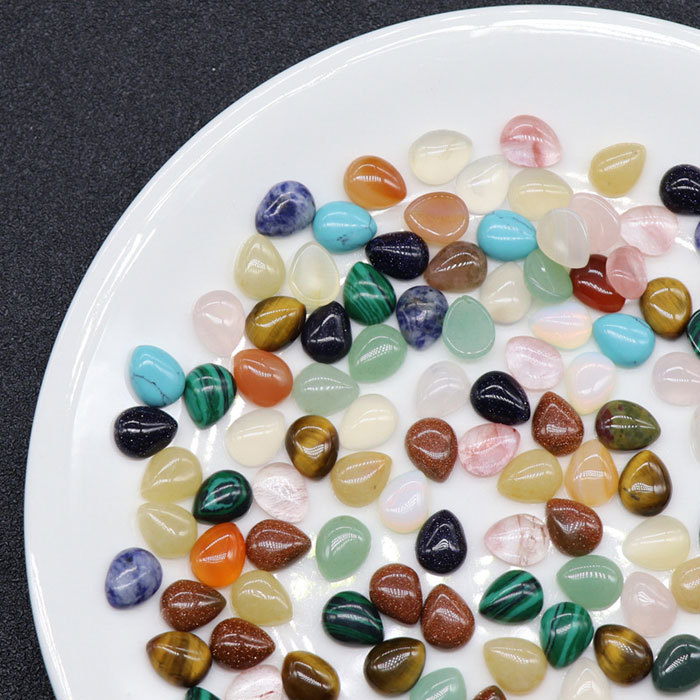 8*10mm natural stone waterdrop shape gem cabochon