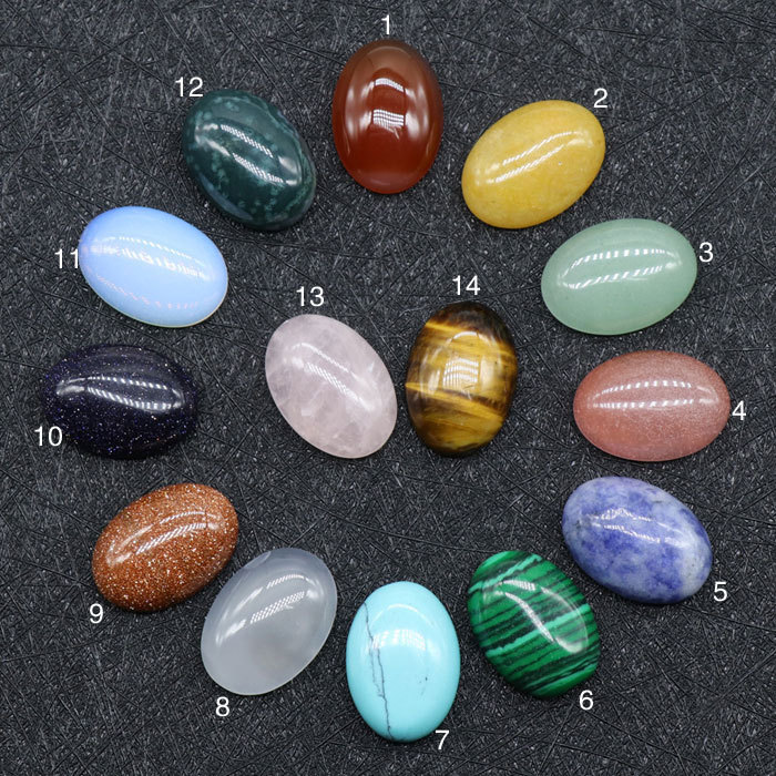 13*18mm natural stone egg shape gem cabochon