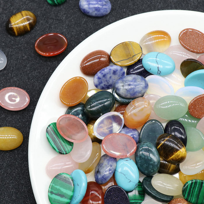13*18mm natural stone egg shape gem cabochon