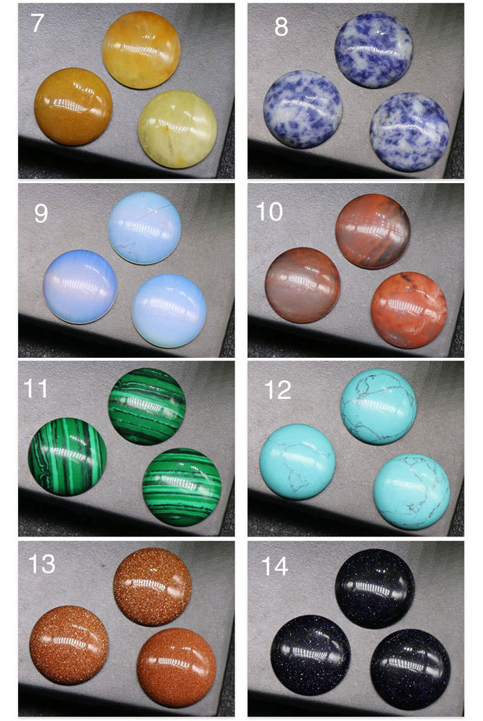 8mm natural stone round beads gem cabochon