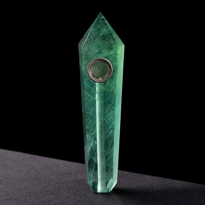 Green fluorite pipe