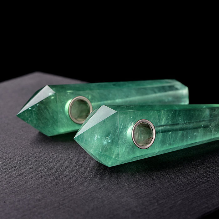 Green fluorite pipe