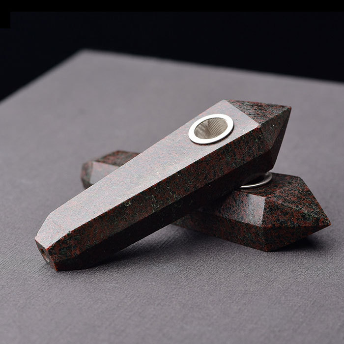 Red crystal stone pipe