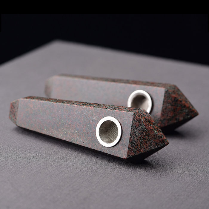 Red crystal stone pipe