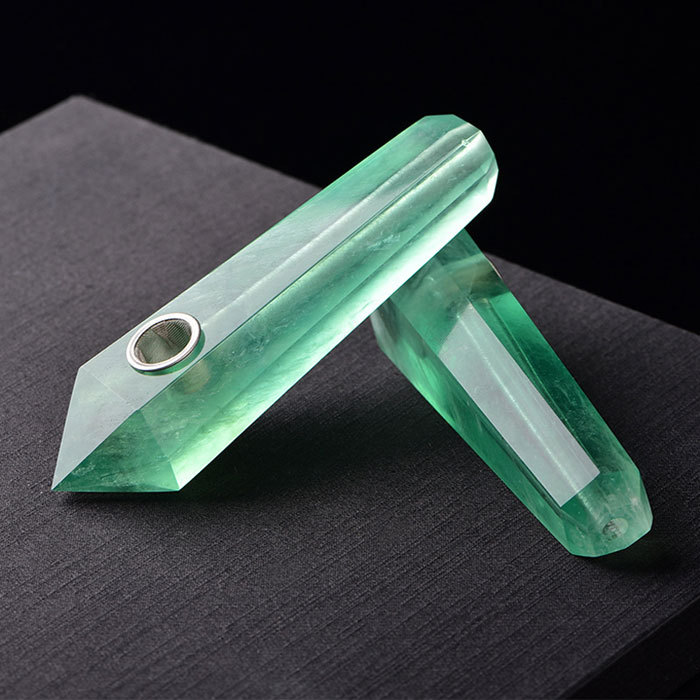 Green fluorite pipe