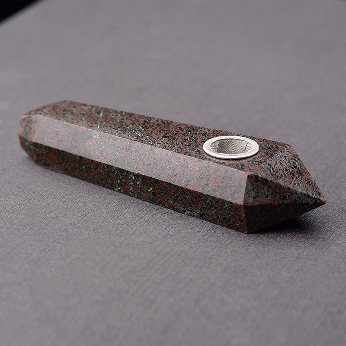 Red crystal stone pipe