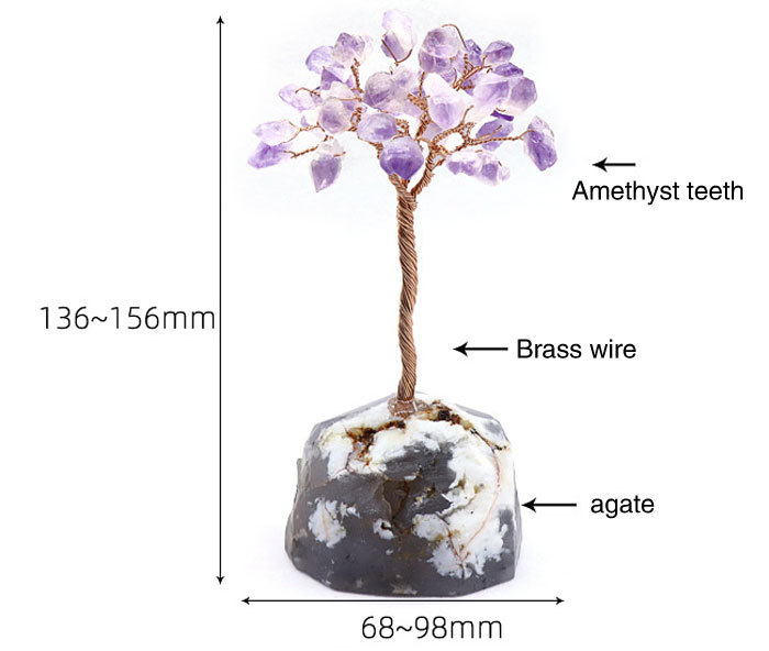 Amethyst tree of life ornament