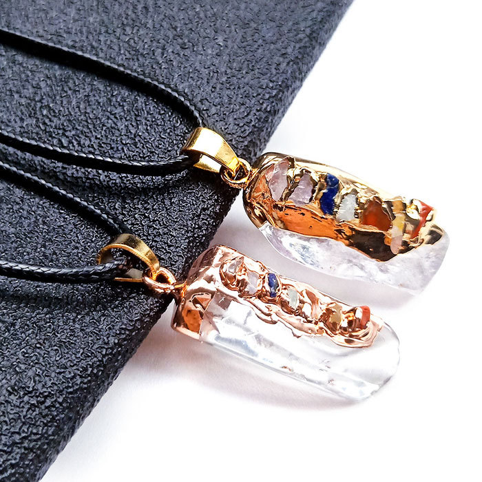 Natural Crystal Seven Chakra Necklace Pendant