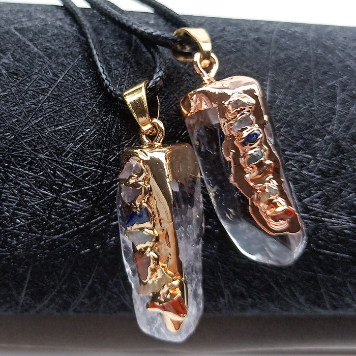 Natural Crystal Seven Chakra Necklace Pendant