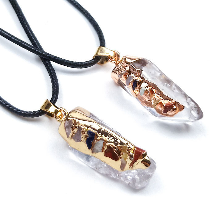 Natural Crystal Seven Chakra Necklace Pendant