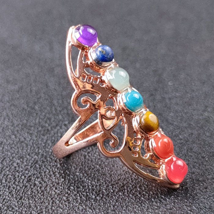 Half gem seven chakra rings