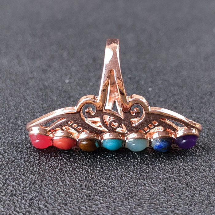 Half gem seven chakra rings