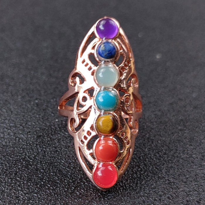 Half gem seven chakra rings