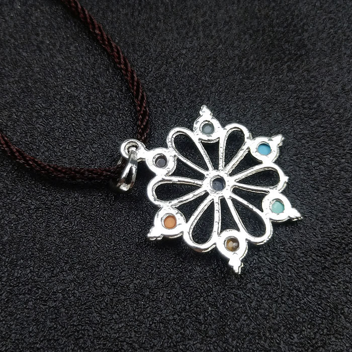 Seven chakras flower energy Stone Pendant Necklace