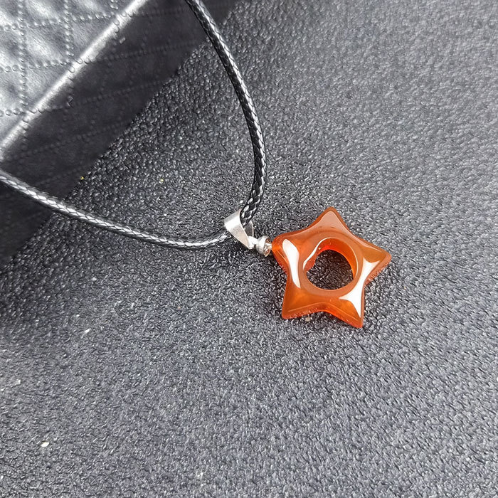 Natural Red Agate Pendant Necklace