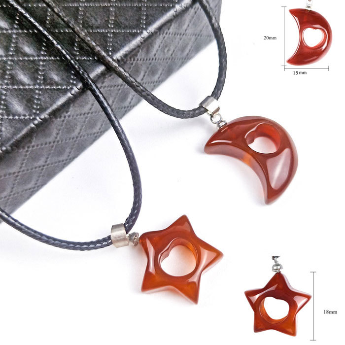 Natural Red Agate Pendant Necklace