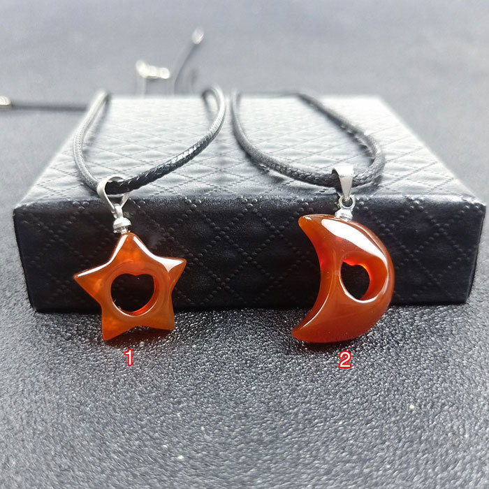 Natural Red Agate Pendant Necklace