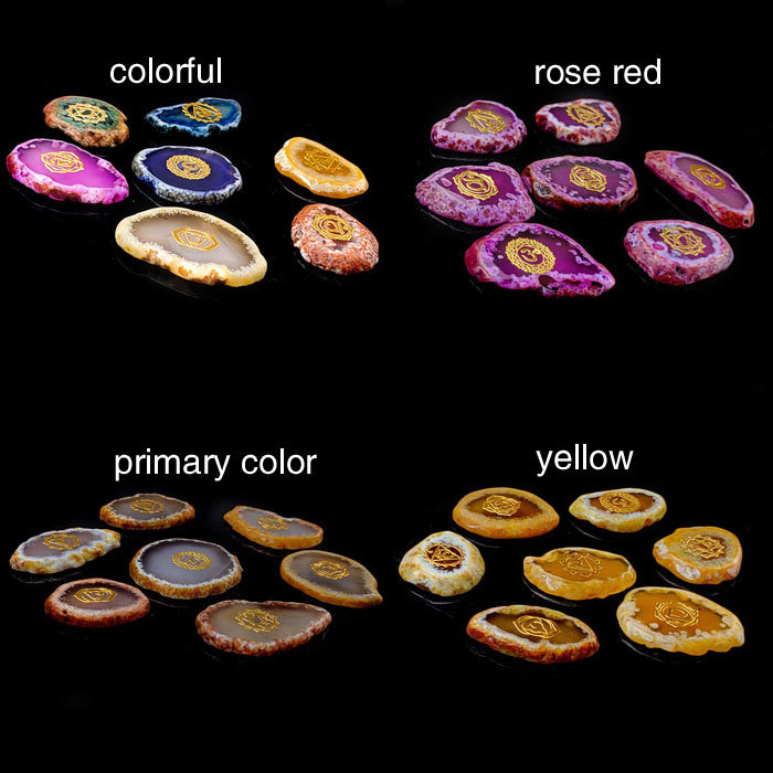 Seven chakra meditation symbol stone 7pcs