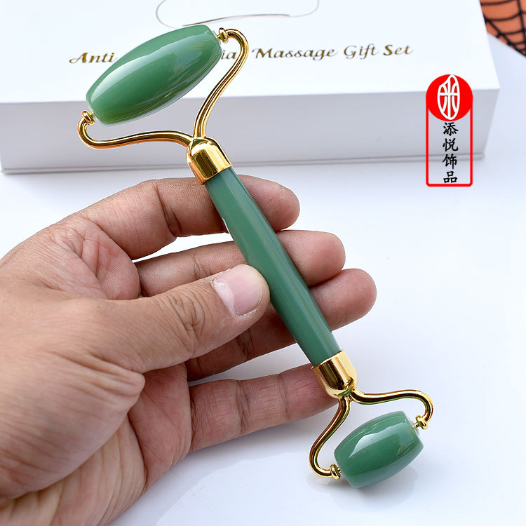 Green jade massage roller set
