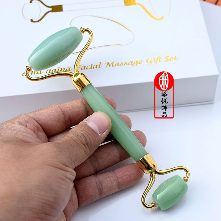 Green jade massage roller set