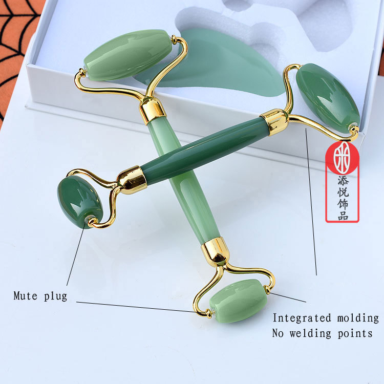 Green jade massage roller set