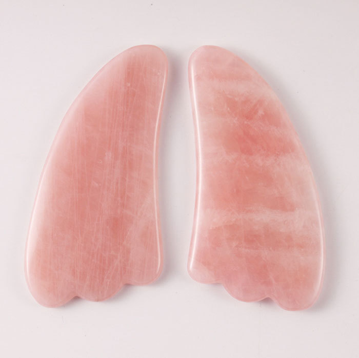 Natural pink crystal triangle scraping board