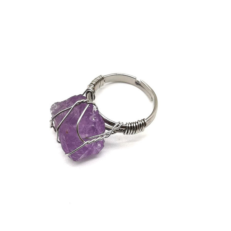 Silver Natural Stone winding ring
