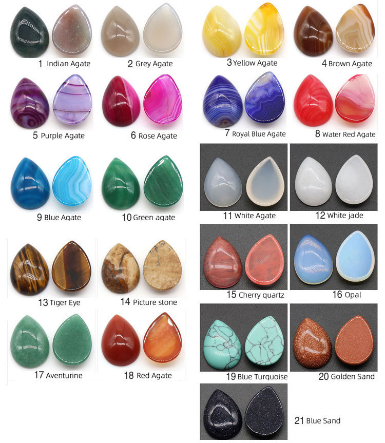 18*25mm natural stone waterdrop shape gem cabochon