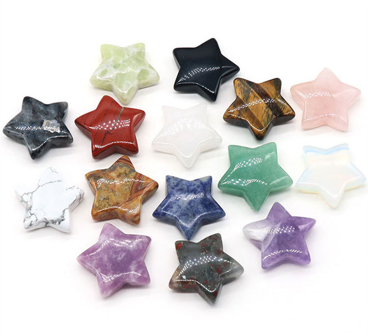 30mm natural stone five-pointed star