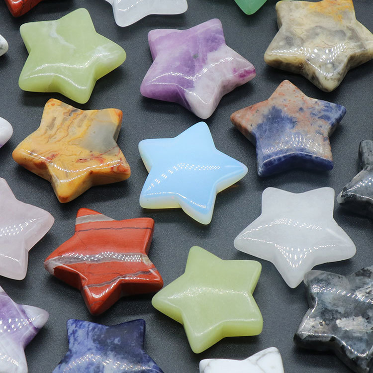 30mm natural stone five-pointed star