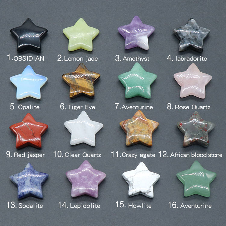 30mm natural stone five-pointed star
