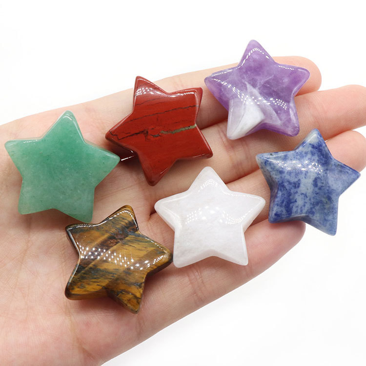 30mm natural stone five-pointed star