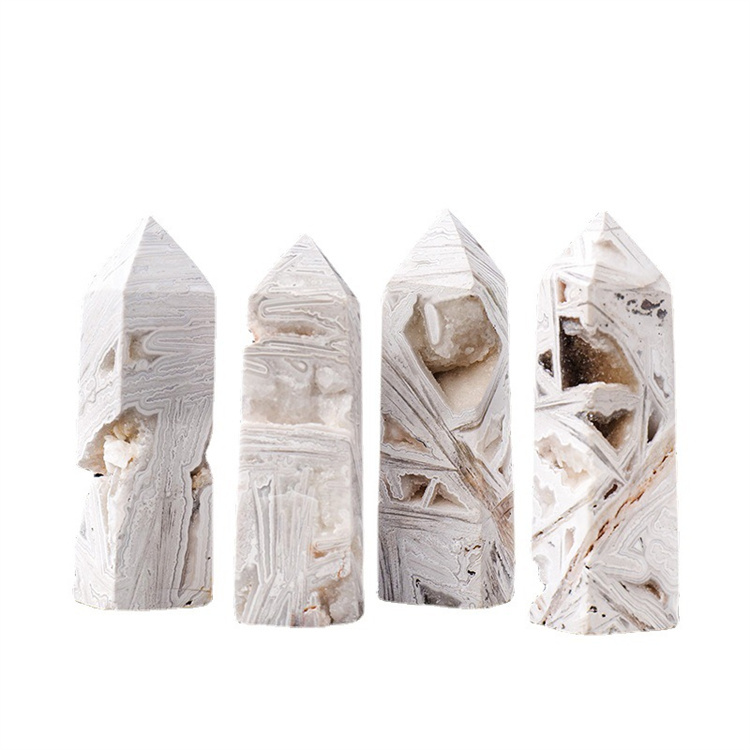 Natural  Agate crystal cave Hexagonal Prism